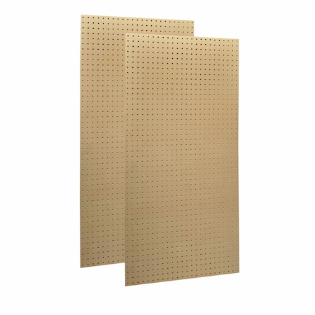 Triton Products (2) Round Hole Pegboards, Natural Heavy-Duty High Density Fiberboard, 24" W x 48" H x 1/4" D TPB-2N